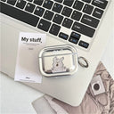 Lovely Oil Painting Puppy Mirror Earphone Case For Airpods 3 Pro 2 1 Shockproof Charging Cover For Airpods 4 Cartoon Soft Shell