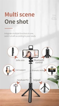FANGTUOSI Selfie Stick Tripod Extendable Wireless Bluetooth Remote Portable Smartphone Tripod Stand Mount For iOS Android Phone