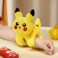 Pikachu Snap Bracelets Clap Soft Stuffed Doll Toys Anime Kawaii Boys Girls Wristband Creative Rotating Tail Clap Circle Kids Toy