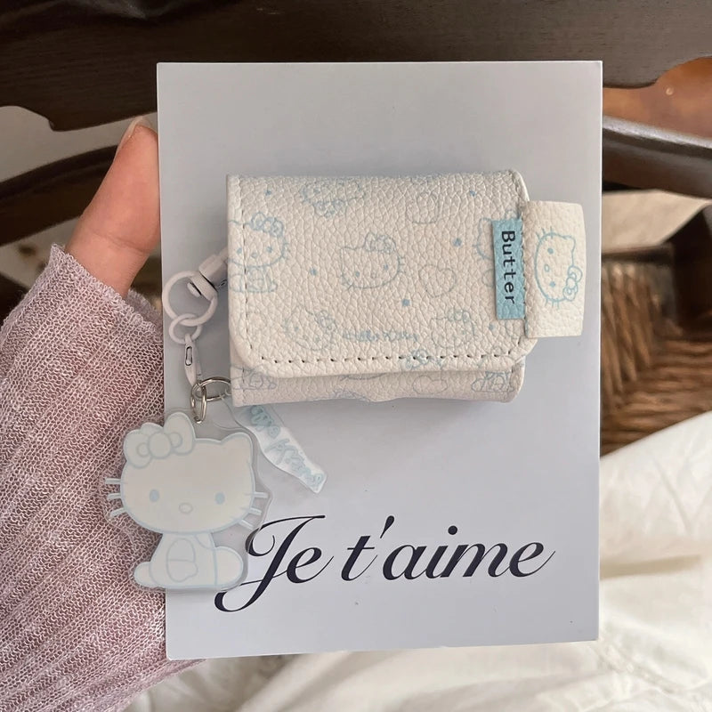 Cute Cartoon Sanrio Hello Kitty Leather Bag Earphone Case For AirPods 4 1 2 3 2021 Pro Wireless Bluetooth Headset Headphone Bag