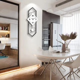 Swing Quartz Silent Wall Clock Metal Modern Wall Clock Large Pendulum Wall Clock Home Decor Clock with Hook