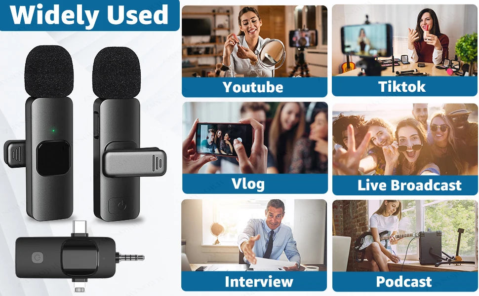 4-in-1 Wireless Lavalier Microphone