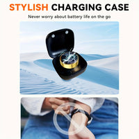 Smart Ring Men Women with Charging Case,Heart Rate Blood Oxygen,Skin Temperature Monitor,5ATM Waterproof for Android IOS