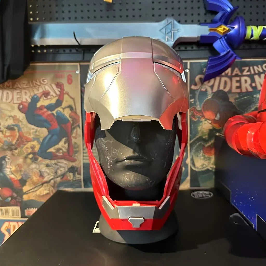 2025 New Iron Man Helmet Mk5 Jarvis Helmet Luminous Manual Opening And Closing Wearable Cool Children'S Cosplay Mask Toy Gift