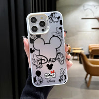 Mickey Mouse Plating Phone Case for IPhone 17 16 15 14 13 12 11 Pro Max Plus 17 Air 16E X XR XS Max Hard Shockproof Bumper Cover