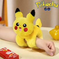 Pikachu Snap Bracelets Clap Soft Stuffed Doll Toys Anime Kawaii Boys Girls Wristband Creative Rotating Tail Clap Circle Kids Toy