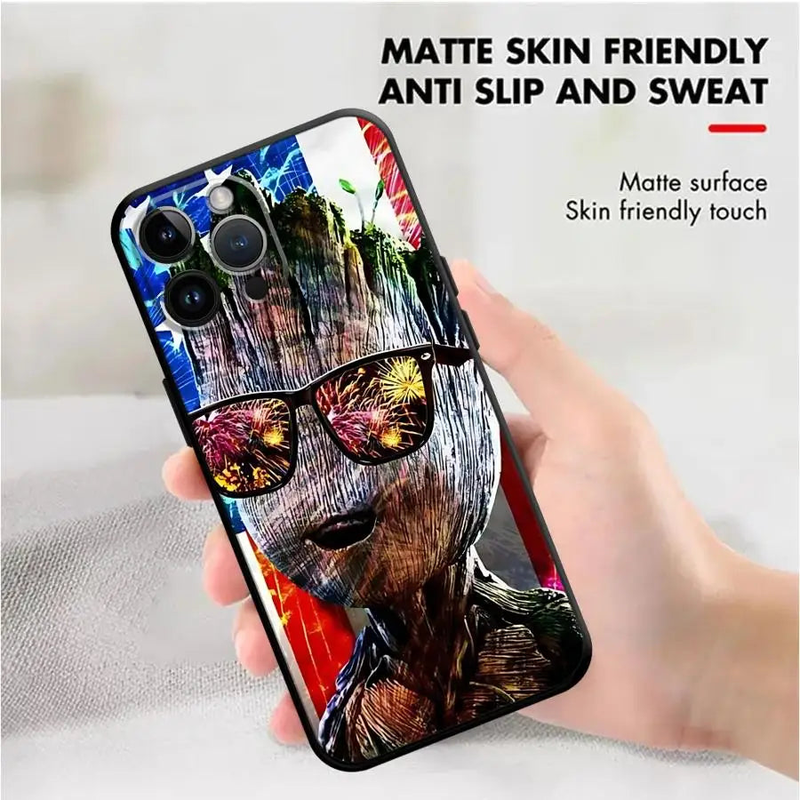 Funda Phone Cover Phone Case for Apple iPhone 14 12 Air 11 16 17 Pro Max 13 XR XS MAX 15 Pro 7 8 Groot Marvel Avengers Iron Man
