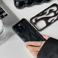 Fashion Matte 3D Hollowed Flame Phone Case For iphone 17 Air 16 Pro Max 15 Plus 14 13 12 11 Electroplated Soft Back Cover capa