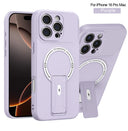 Bracket Holder Magnetic Phone Case for iPhone 16 15 14 13 12 11 Pro Max Plus 16e Matte Armor Kickstand Holder Back Cover Fundas