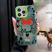 Mickey Mouse Plating Phone Case for IPhone 17 16 15 14 13 12 11 Pro Max Plus 17 Air 16E X XR XS Max Hard Shockproof Bumper Cover