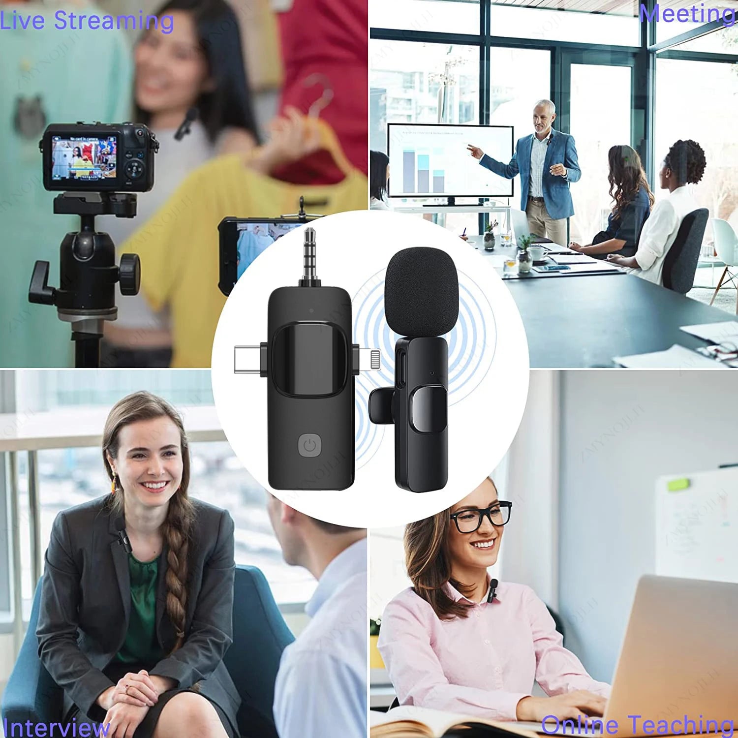 4-in-1 Wireless Lavalier Microphone