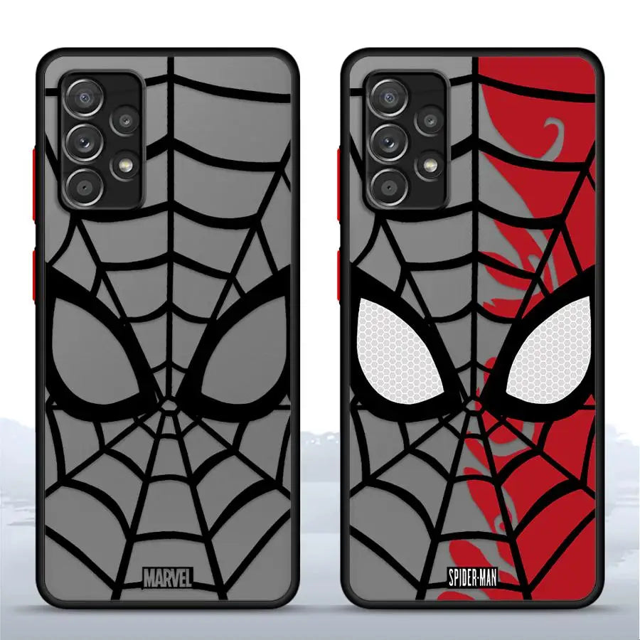 Marvel Spider Man Logo Phone Case for Samsung Galaxy A56 A21s A35 A26 A22 A25 A71 A72 A24 A34 A36 Black Edge