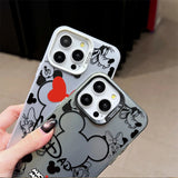 Mickey Mouse Plating Phone Case for IPhone 17 16 15 14 13 12 11 Pro Max Plus 17 Air 16E X XR XS Max Hard Shockproof Bumper Cover