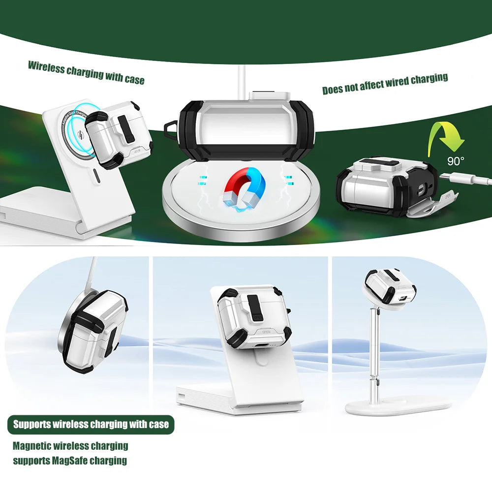 Magnetic Automatic Switch Earphone Case For Airpods Pro 2 Shockproof Wireless Charging Headphone Cover For Air Pod 4 3 2 1 Pro