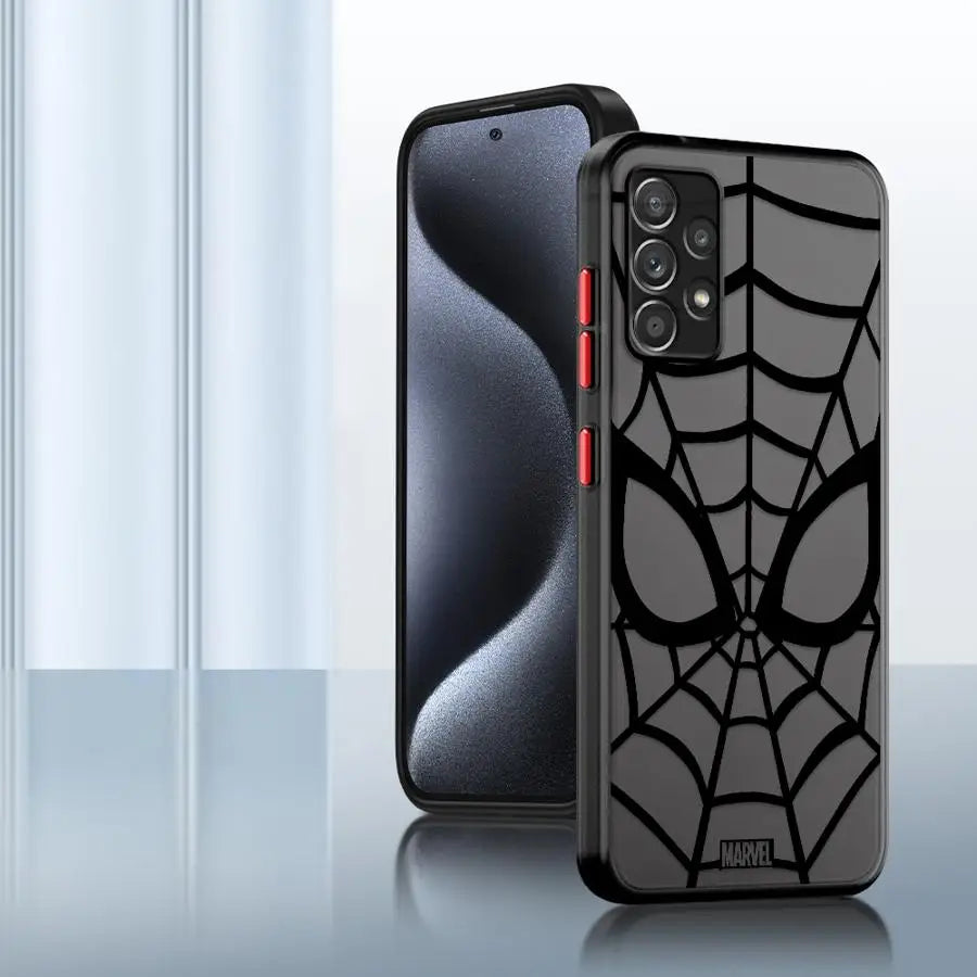 Marvel Spider Man Logo Phone Case for Samsung Galaxy A56 A21s A35 A26 A22 A25 A71 A72 A24 A34 A36 Black Edge