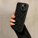 Black Print Leopard Graphic Phone Case For iPhone 17 16 15 14 13 12 11 Pro Max XS XR 7 8 Plus 16E Shockproof Soft Silicone Cover