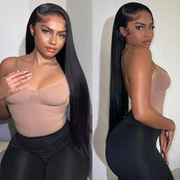 Straight Human Hair Wigs HD 13x4 13x6 Lace Frontal Wig Pre Plucked Brazilian Remy HD Lace Front Wig For Women 180 Density