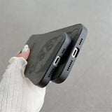 Cute Cartoon Crayon Shin-chan Leather Texture Phone Case For iPhone 11 12 13 14 15 16 17 Pro Max XS X XR 8 Plus Shockproof Cover