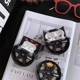 Creative 3D Car Tires Shape Case For AirPods 1 2 4 3 Airpod Pro 2 Bluetooth Earbuds Charging Box Protective Earphone Case Cover