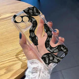 Black Snake Phone Case for iPhone 17 Air 16 15 14 13 12 11 Pro Max Plus Mini  X 8 7 Soft Transparent Cover Fundas Accessory