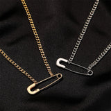 Silver Safety Pin Choker Necklace