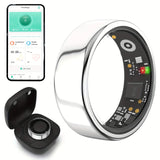 Smart Ring Men Women with Charging Case,Heart Rate Blood Oxygen,Skin Temperature Monitor,5ATM Waterproof for Android IOS