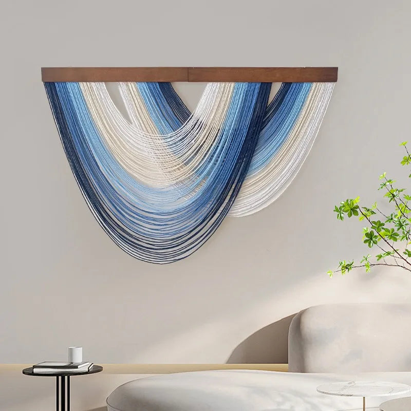 1pcs Wooden Arc-shaped Decorative Tapestries,  Home Living Room Wall Hangings, Hand-woven Decorative Tapestries