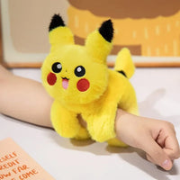 Pikachu Snap Bracelets Clap Soft Stuffed Doll Toys Anime Kawaii Boys Girls Wristband Creative Rotating Tail Clap Circle Kids Toy