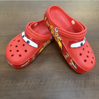 Disney Lightninged Mcqueens Pixar Hole Slippers Cartoon Solid Waterproof Slippers Fit Outdoor Sandals Breathable EVA Shoes Gift