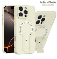 Bracket Holder Magnetic Phone Case for iPhone 16 15 14 13 12 11 Pro Max Plus 16e Matte Armor Kickstand Holder Back Cover Fundas
