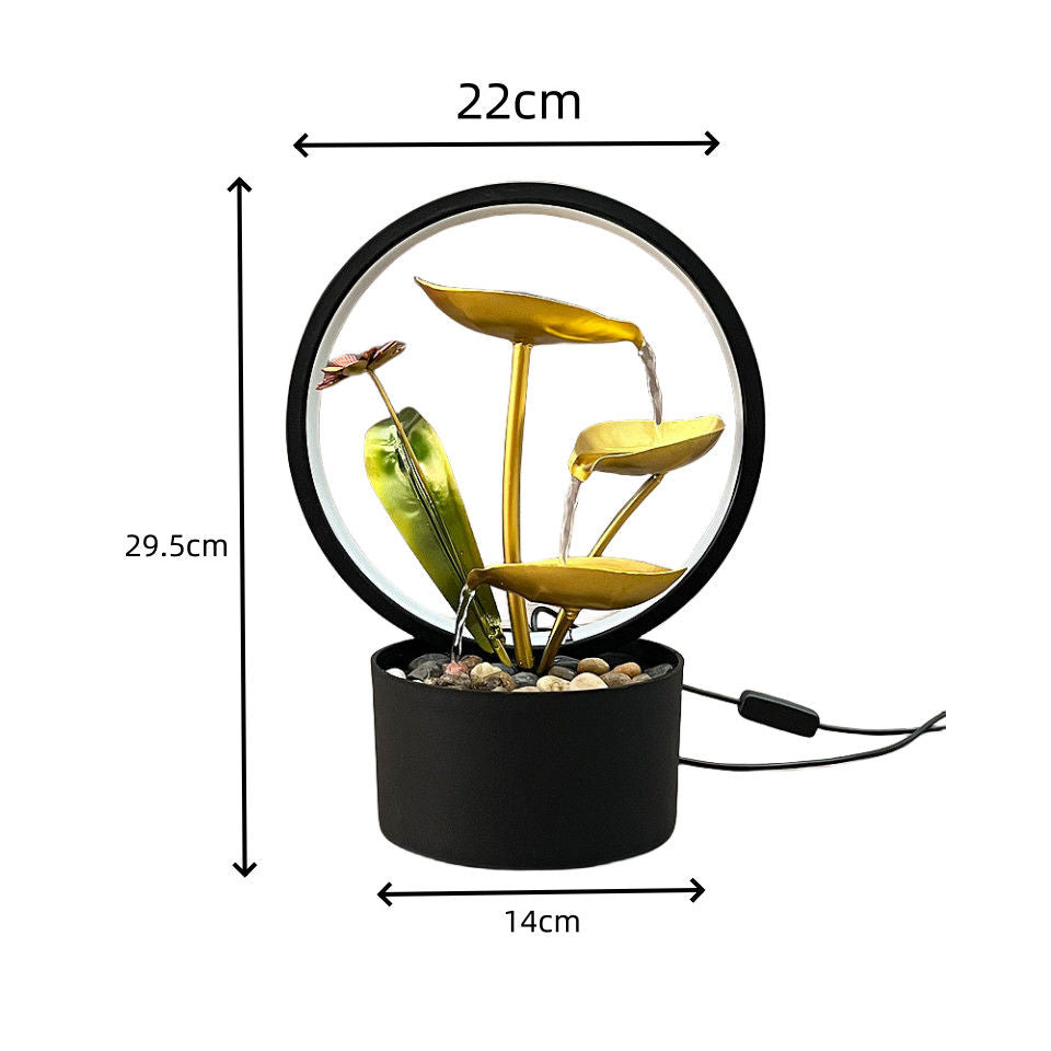 Flowing Water Fountain Decoration Wheel Zhaocai Indoor Creative Home Living Room Circulating Water Housewarming and Opening Gift