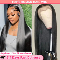 Straight Human Hair Wigs HD 13x4 13x6 Lace Frontal Wig Pre Plucked Brazilian Remy HD Lace Front Wig For Women 180 Density