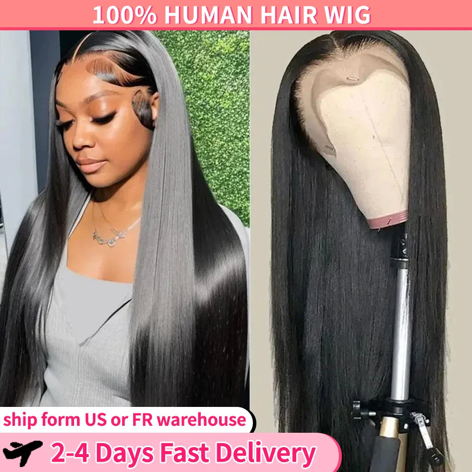 Straight Human Hair Wigs HD 13x4 13x6 Lace Frontal Wig Pre Plucked Brazilian Remy HD Lace Front Wig For Women 180 Density