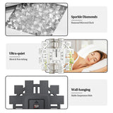 Large Wall Clock Heavy Duty 80 CM / 31.5 IN Crushed Diamond Mirrored Clock Silver / Gold Sparkling Twinkle Bling Home Decor
