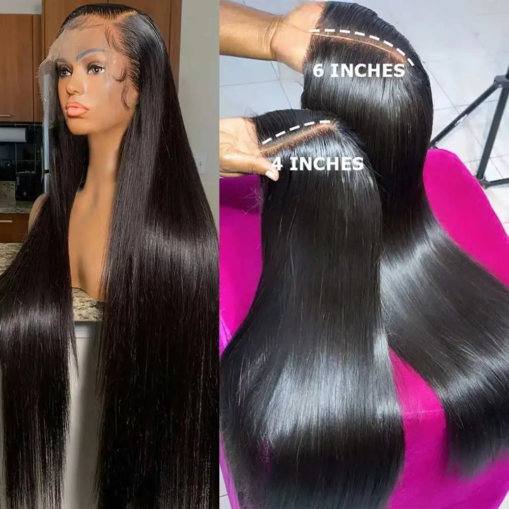 250 Density 40 42 Inch Straight Lace Front Human Hair Wigs 13x4 13x6 HD Lace Frontal Wig Remy Glueless Straight Human Hair Wigs