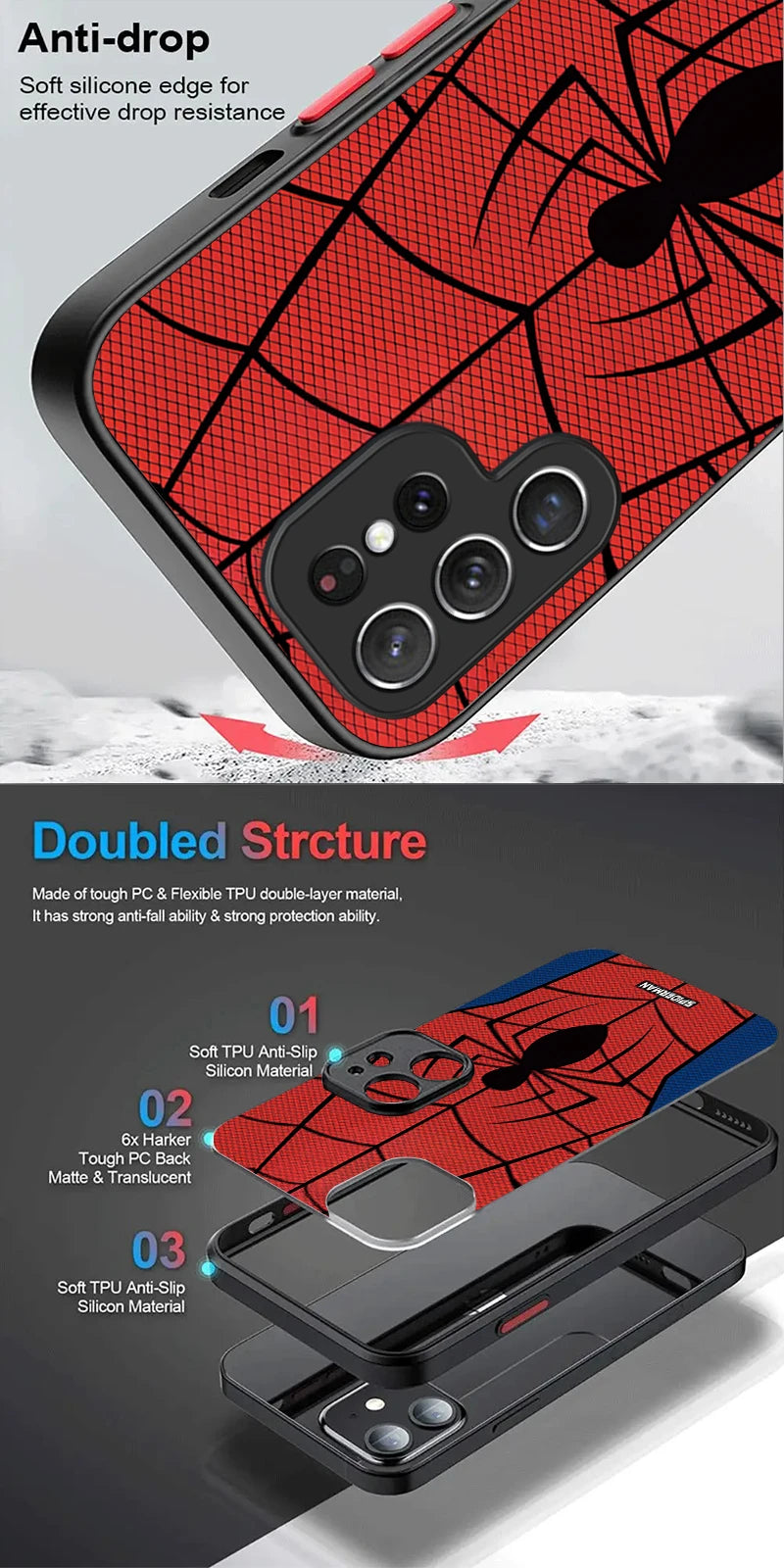 Spider Man Creative Phone Case For Samsung Galaxy S25 Ultra S24 S23 Plus S22 S21 FE A04S A56 A36 A26 A16 A06 A55 A35 A25 A15 5G