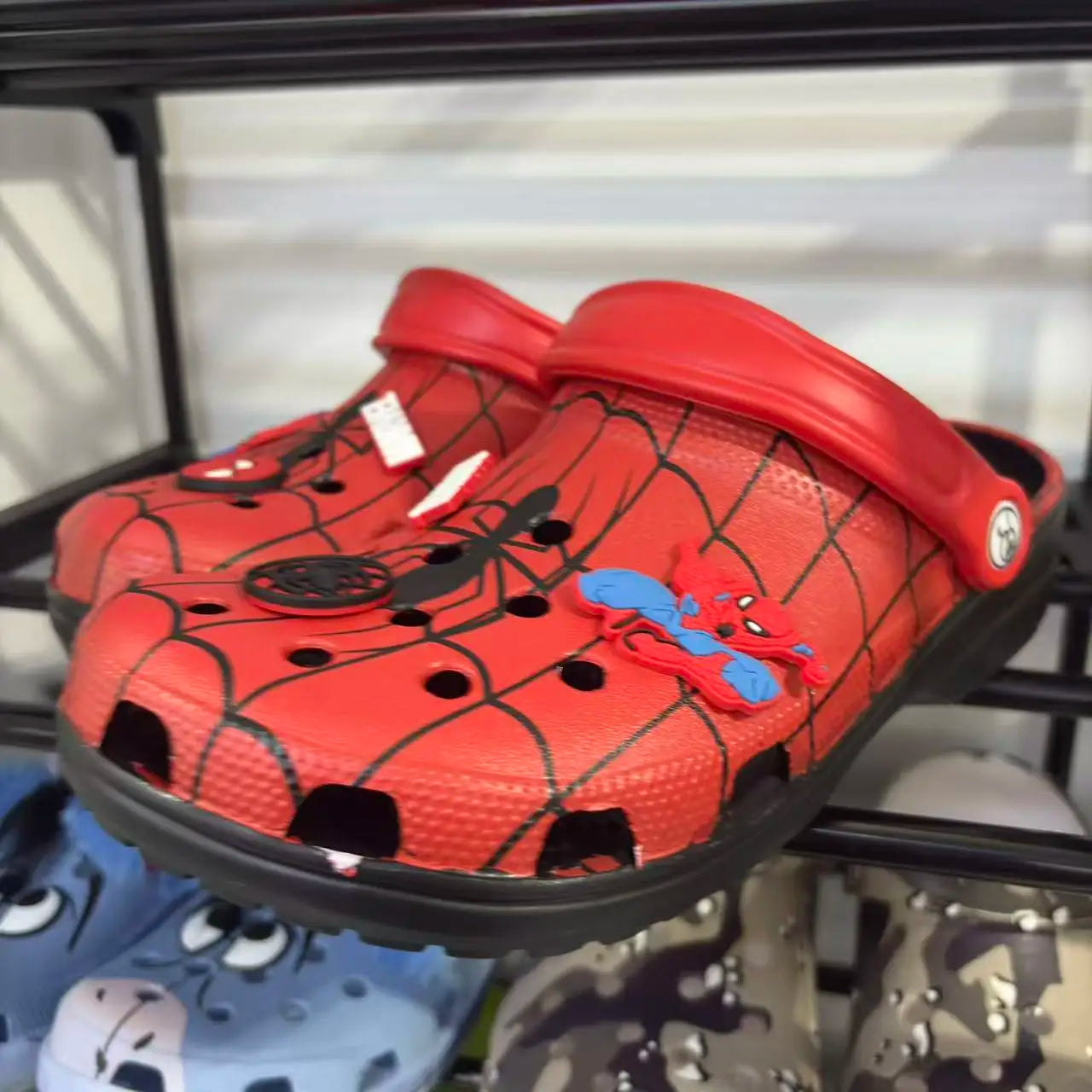Marvel Summer New Adult Spiderman Hole Shoes Cute Breathable Indoor Outdoor Beach Cartoon Anti-Slip Sandals Slippers Gifts