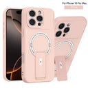 Bracket Holder Magnetic Phone Case for iPhone 16 15 14 13 12 11 Pro Max Plus 16e Matte Armor Kickstand Holder Back Cover Fundas