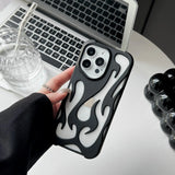 Fashion Matte 3D Hollowed Flame Phone Case For iphone 17 Air 16 Pro Max 15 Plus 14 13 12 11 Electroplated Soft Back Cover capa