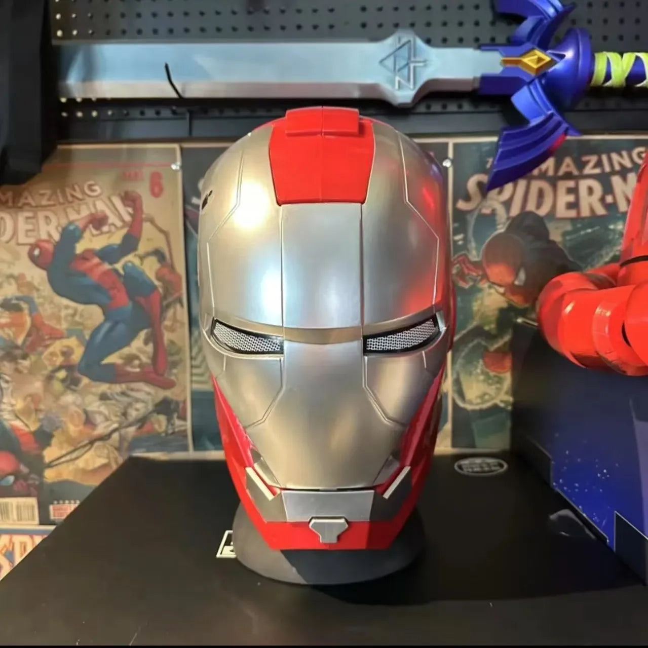 2025 New Iron Man Helmet Mk5 Jarvis Helmet Luminous Manual Opening And Closing Wearable Cool Children'S Cosplay Mask Toy Gift