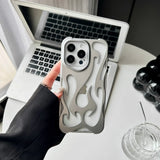 Fashion Matte 3D Hollowed Flame Phone Case For iphone 17 Air 16 Pro Max 15 Plus 14 13 12 11 Electroplated Soft Back Cover capa