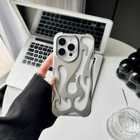 Fashion Matte 3D Hollowed Flame Phone Case For iphone 17 Air 16 Pro Max 15 Plus 14 13 12 11 Electroplated Soft Back Cover capa