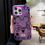 Mickey Mouse Plating Phone Case for IPhone 17 16 15 14 13 12 11 Pro Max Plus 17 Air 16E X XR XS Max Hard Shockproof Bumper Cover