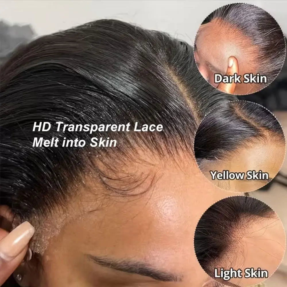250 Density 40 42 Inch Straight Lace Front Human Hair Wigs 13x4 13x6 HD Lace Frontal Wig Remy Glueless Straight Human Hair Wigs
