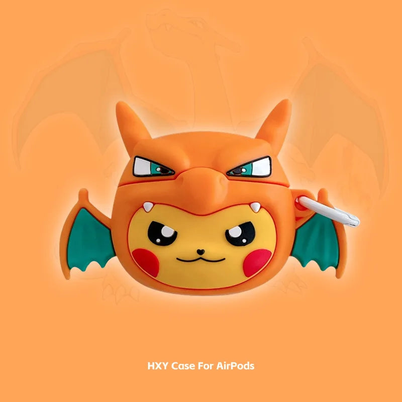 Cartoon Pikachu Cosplay Charizard Earphone Case for Airpods 4 1 2 3 Protective Shell for Airpods Pro 2 Bluetooth Headset Cover