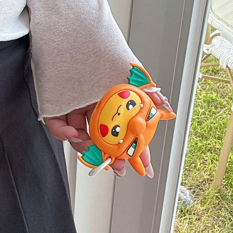 Cartoon Pikachu Cosplay Charizard Earphone Case for Airpods 4 1 2 3 Protective Shell for Airpods Pro 2 Bluetooth Headset Cover