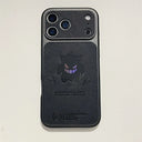 Anime Cartoon Ghost Gengar Laser Leather Texture Phone Case for iPhone 17 Air 16 15 14 13 Pro Max Shockproof Protective Cover