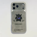 Anime Cartoon Ghost Gengar Laser Leather Texture Phone Case for iPhone 17 Air 16 15 14 13 Pro Max Shockproof Protective Cover