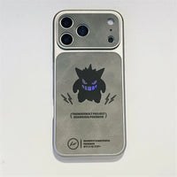 Anime Cartoon Ghost Gengar Laser Leather Texture Phone Case for iPhone 17 Air 16 15 14 13 Pro Max Shockproof Protective Cover