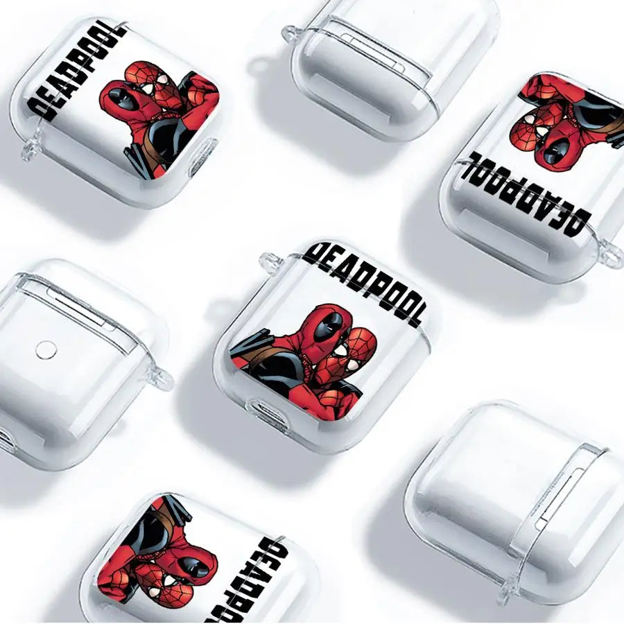 Case For Airpods 2 Pro 1 Pro3 4 3 Pro2 Clear Earphone Cases Cover Marvel Deadpool Spiderman